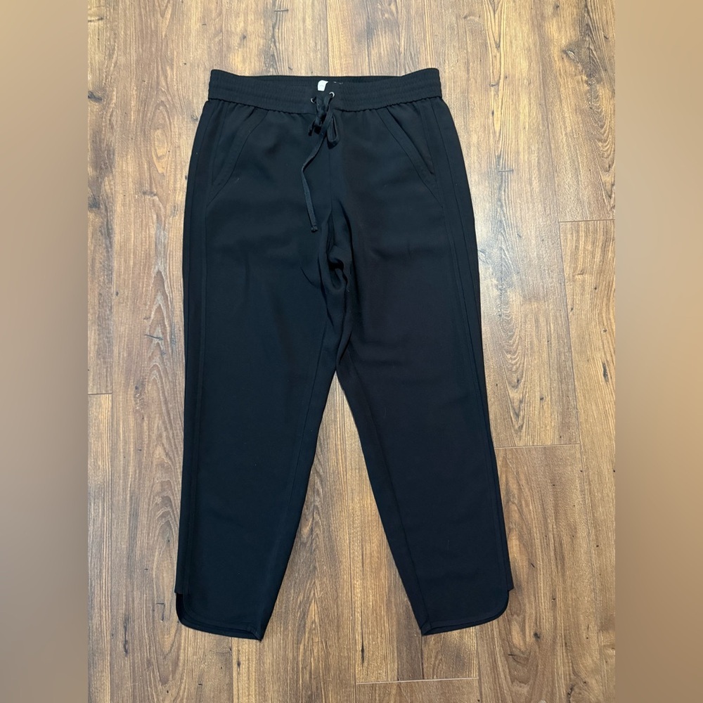 Lou & Grey Women's Black Straight Leg Pull On Ankle Pants Size Medium Pockets